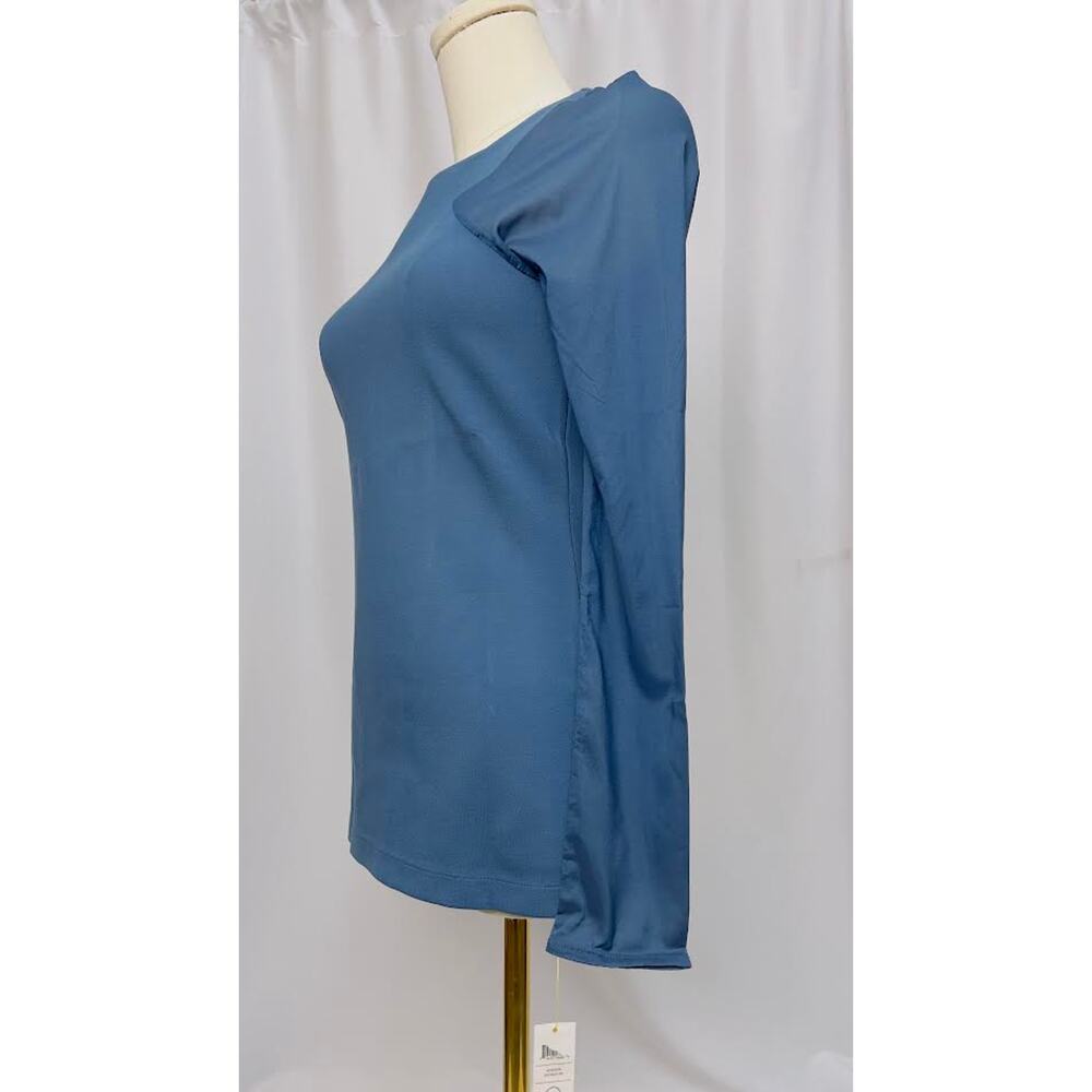 NWT! Kate Spade Saturday Sheer-Sleeve Top (L, Blue) - Picture 2 of 11